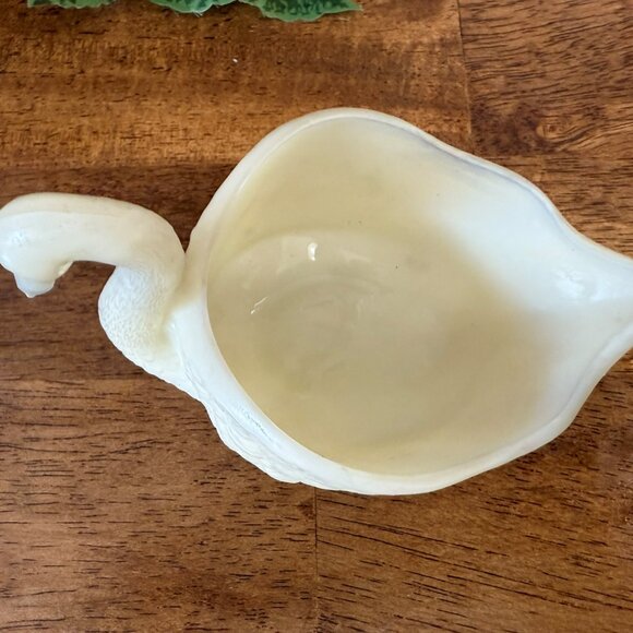 Imperial Glass Ivory Milk Glass Swan Planter Trinket Dish Wedding Decor - Picture 4 of 7